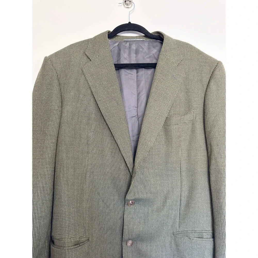 Ermenegildo Zegna Neiman Marcus 100% Wool Yellow Gray Sport Coat Blazer IT 58